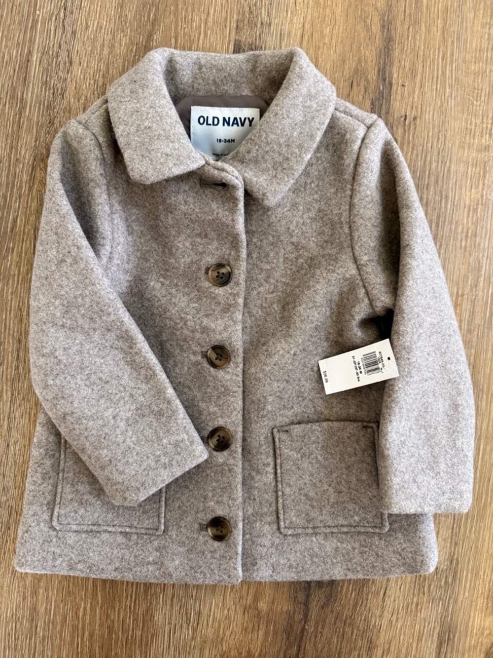 Old Navy Toddler Pea Coat in Heathered Taupe